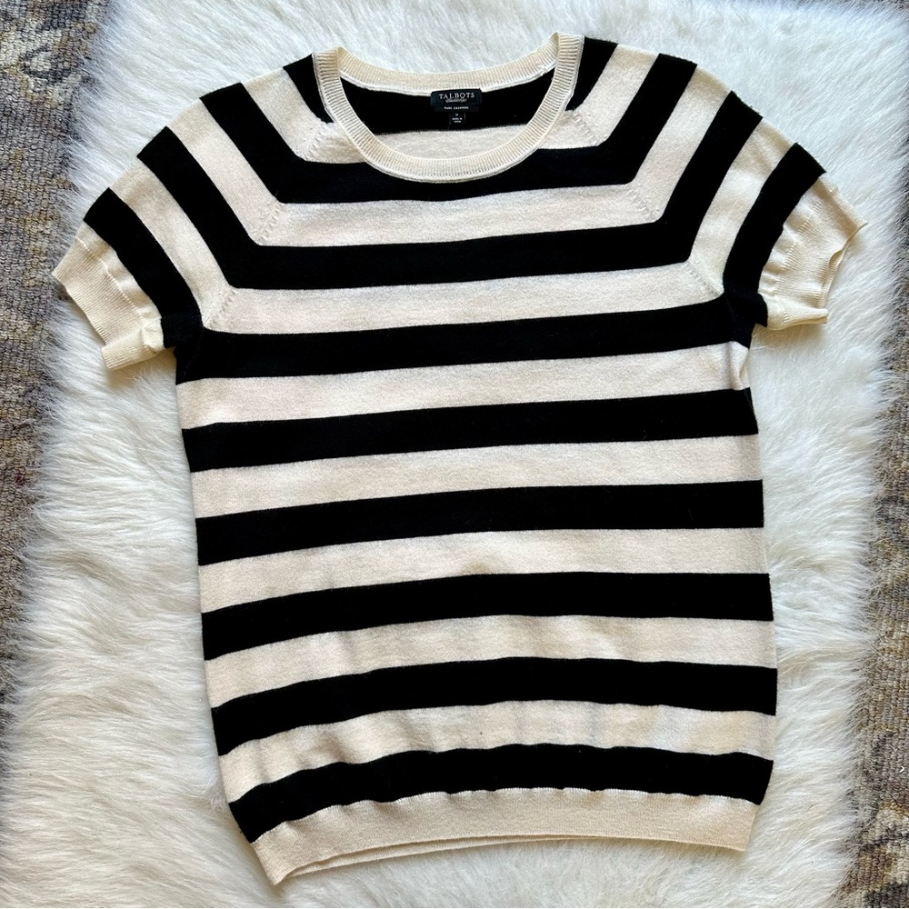 Talbots 100% Cashmere Striped Top